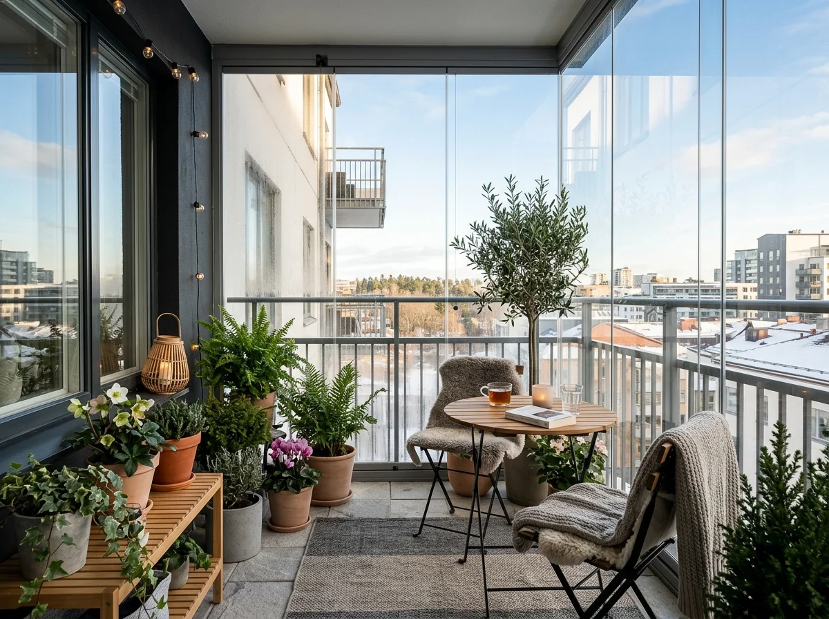 Küçük balkon kış bahçesi cam balkon dönüşüm sistemi